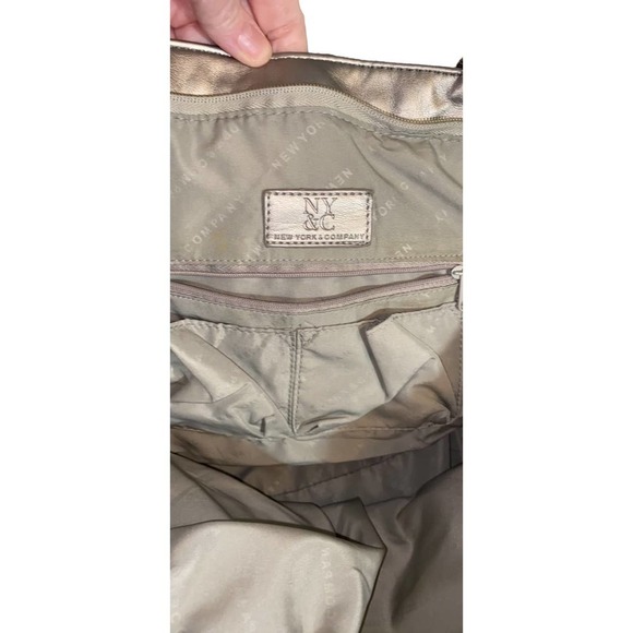 NY&C Metallic Graffiti Print Tote Bag Multicolor Shoulder Purse - Picture 7 of 8